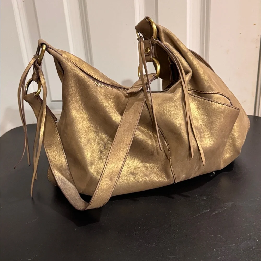 hobo gold shoulder bag